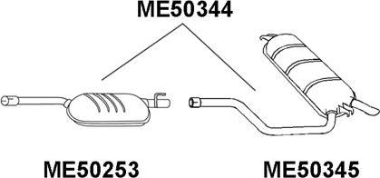 Veneporte ME50345 - Izplūdes gāzu trokšņa slāpētājs (pēdējais) autodraugiem.lv