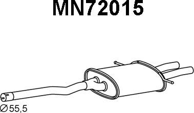 Veneporte MN72015 - Izplūdes gāzu trokšņa slāpētājs (pēdējais) autodraugiem.lv