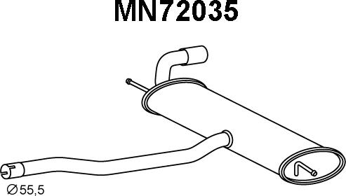 Veneporte MN72035 - Izplūdes gāzu trokšņa slāpētājs (pēdējais) autodraugiem.lv