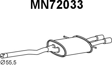 Veneporte MN72033 - Izplūdes gāzu trokšņa slāpētājs (pēdējais) autodraugiem.lv