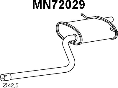 Veneporte MN72029 - Izplūdes gāzu trokšņa slāpētājs (pēdējais) autodraugiem.lv