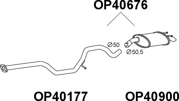 Veneporte OP40676 - Izplūdes gāzu trokšņa slāpētājs (pēdējais) autodraugiem.lv