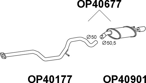 Veneporte OP40677 - Izplūdes gāzu trokšņa slāpētājs (pēdējais) autodraugiem.lv