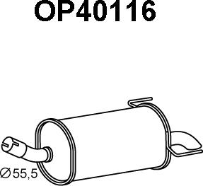 Veneporte OP40116 - Izplūdes gāzu trokšņa slāpētājs (pēdējais) autodraugiem.lv
