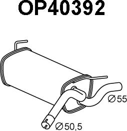 Veneporte OP40392 - Izplūdes gāzu trokšņa slāpētājs (pēdējais) autodraugiem.lv