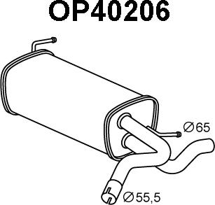 Veneporte OP40206 - Izplūdes gāzu trokšņa slāpētājs (pēdējais) autodraugiem.lv