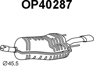Veneporte OP40287 - Izplūdes gāzu trokšņa slāpētājs (pēdējais) autodraugiem.lv