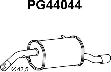 Veneporte PG44044 - Izplūdes gāzu trokšņa slāpētājs (pēdējais) autodraugiem.lv