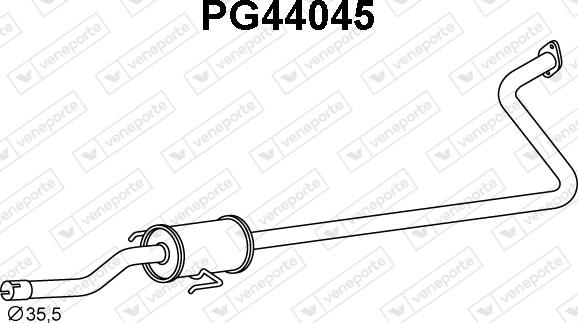 Veneporte PG44045 - Izplūdes gāzu priekšslāpētājs autodraugiem.lv