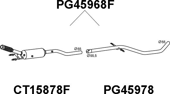 Veneporte PG45968F - Nosēdumu / Daļiņu filtrs, Izplūdes gāzu sistēma autodraugiem.lv