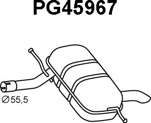 Veneporte PG45967 - Izplūdes gāzu trokšņa slāpētājs (pēdējais) autodraugiem.lv