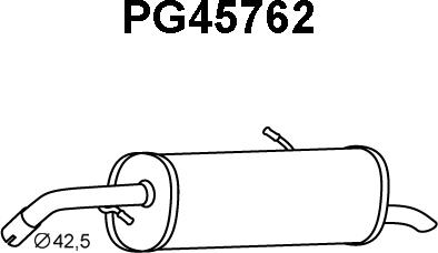 Veneporte PG45762 - Izplūdes gāzu trokšņa slāpētājs (pēdējais) autodraugiem.lv