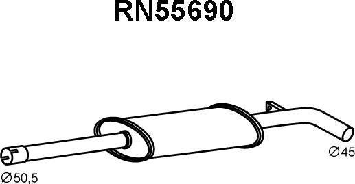 Veneporte RN55690 - Vidējais izpl. gāzu trokšņa slāpētājs autodraugiem.lv