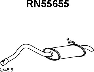 Veneporte RN55655 - Izplūdes gāzu trokšņa slāpētājs (pēdējais) autodraugiem.lv