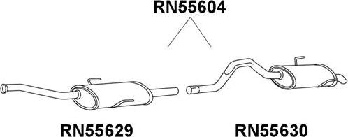 Veneporte RN55604 - Izplūdes gāzu trokšņa slāpētājs (pēdējais) autodraugiem.lv