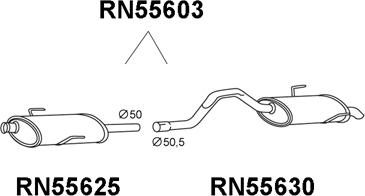 Veneporte RN55603 - Izplūdes gāzu trokšņa slāpētājs (pēdējais) autodraugiem.lv