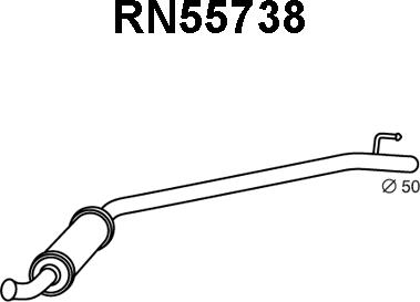 Veneporte RN55738 - Vidējais izpl. gāzu trokšņa slāpētājs autodraugiem.lv