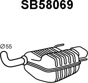 Veneporte SB58069 - Izplūdes gāzu trokšņa slāpētājs (pēdējais) autodraugiem.lv