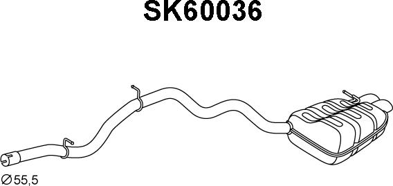 Veneporte SK60036 - Izplūdes gāzu trokšņa slāpētājs (pēdējais) autodraugiem.lv