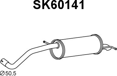Veneporte SK60141 - Izplūdes gāzu trokšņa slāpētājs (pēdējais) autodraugiem.lv