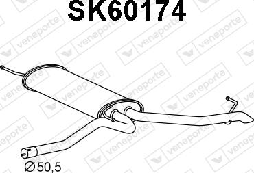 Veneporte SK60174 - Izplūdes gāzu trokšņa slāpētājs (pēdējais) autodraugiem.lv