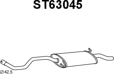 Veneporte ST63045 - Izplūdes gāzu trokšņa slāpētājs (pēdējais) autodraugiem.lv