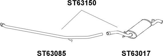 Veneporte ST63150 - Izplūdes gāzu trokšņa slāpētājs (pēdējais) autodraugiem.lv
