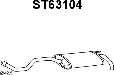 Veneporte ST63104 - Izplūdes gāzu trokšņa slāpētājs (pēdējais) autodraugiem.lv