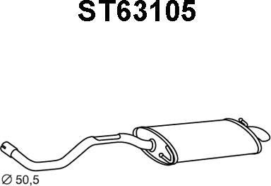 Veneporte ST63105 - Izplūdes gāzu trokšņa slāpētājs (pēdējais) autodraugiem.lv