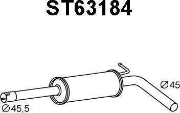 Veneporte ST63184 - Vidējais izpl. gāzu trokšņa slāpētājs autodraugiem.lv