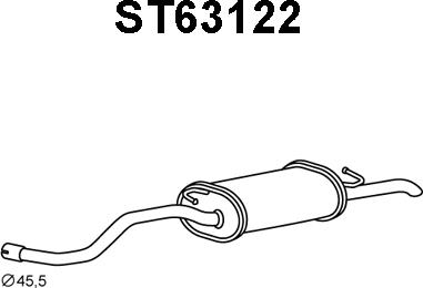 Veneporte ST63122 - Izplūdes gāzu trokšņa slāpētājs (pēdējais) autodraugiem.lv