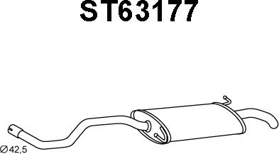 Veneporte ST63177 - Izplūdes gāzu trokšņa slāpētājs (pēdējais) autodraugiem.lv
