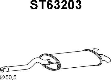 Veneporte ST63203 - Izplūdes gāzu trokšņa slāpētājs (pēdējais) autodraugiem.lv
