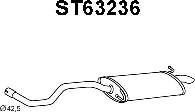 Veneporte ST63236 - Izplūdes gāzu trokšņa slāpētājs (pēdējais) autodraugiem.lv