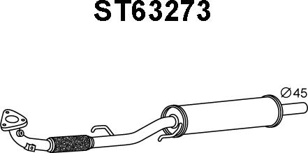 Veneporte ST63273 - Izplūdes gāzu priekšslāpētājs autodraugiem.lv
