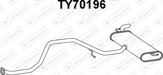 Veneporte TY70196 - Izplūdes gāzu trokšņa slāpētājs (pēdējais) autodraugiem.lv