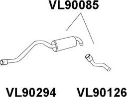 Veneporte VL90085 - Izplūdes gāzu trokšņa slāpētājs (pēdējais) autodraugiem.lv