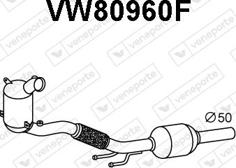 Veneporte VW80960F - Nosēdumu / Daļiņu filtrs, Izplūdes gāzu sistēma autodraugiem.lv