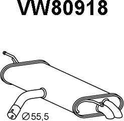 Veneporte VW80918 - Izplūdes gāzu trokšņa slāpētājs (pēdējais) autodraugiem.lv