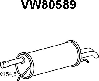 Veneporte VW80589 - Izplūdes gāzu trokšņa slāpētājs (pēdējais) autodraugiem.lv