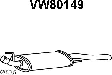 Veneporte VW80149 - Izplūdes gāzu trokšņa slāpētājs (pēdējais) autodraugiem.lv