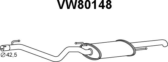 Veneporte VW80148 - Izplūdes gāzu trokšņa slāpētājs (pēdējais) autodraugiem.lv
