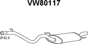 Veneporte VW80117 - Izplūdes gāzu trokšņa slāpētājs (pēdējais) autodraugiem.lv