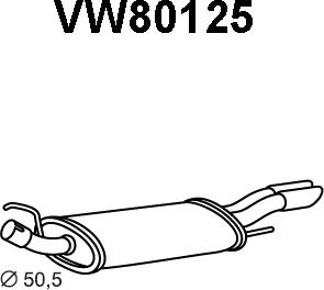 Veneporte VW80125 - Izplūdes gāzu trokšņa slāpētājs (pēdējais) autodraugiem.lv