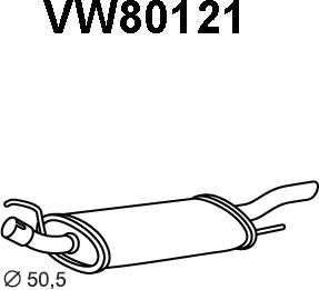 Veneporte VW80121 - Izplūdes gāzu trokšņa slāpētājs (pēdējais) autodraugiem.lv