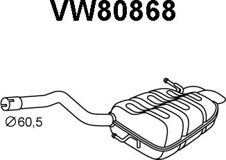 Veneporte VW80868 - Izplūdes gāzu trokšņa slāpētājs (pēdējais) autodraugiem.lv