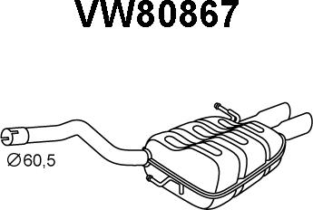 Veneporte VW80867 - Izplūdes gāzu trokšņa slāpētājs (pēdējais) autodraugiem.lv