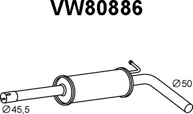 Veneporte VW80886 - Izplūdes gāzu priekšslāpētājs autodraugiem.lv