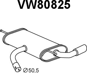 Veneporte VW80825 - Izplūdes gāzu trokšņa slāpētājs (pēdējais) autodraugiem.lv