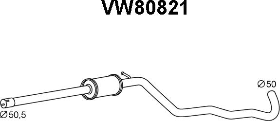 Veneporte VW80821 - Izplūdes gāzu priekšslāpētājs autodraugiem.lv